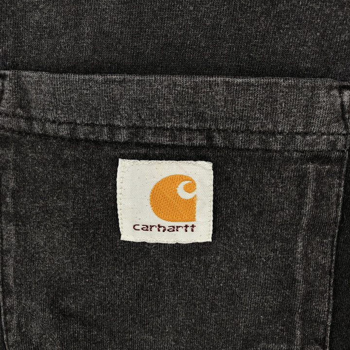 Carhartt back print short-sleeved pocket t-shirt, men's size XXL. unclear black type Vintage Second Hand