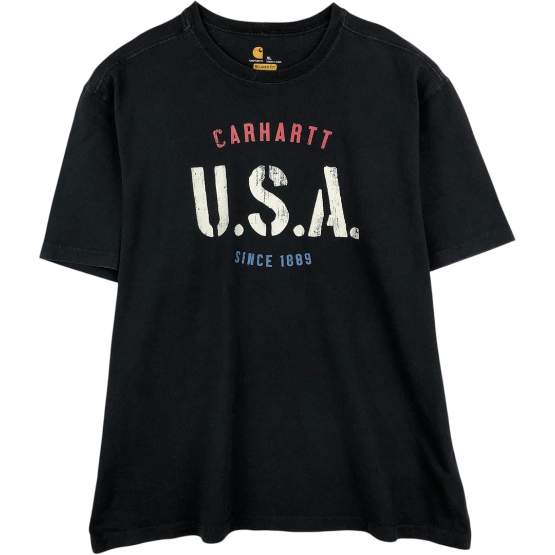 Carhartt Relaxed Fit Short-Sleeve Printed T-Shirt, Made in USA, Men's Size XL (approx.) unclear black type Vintage Second Hand