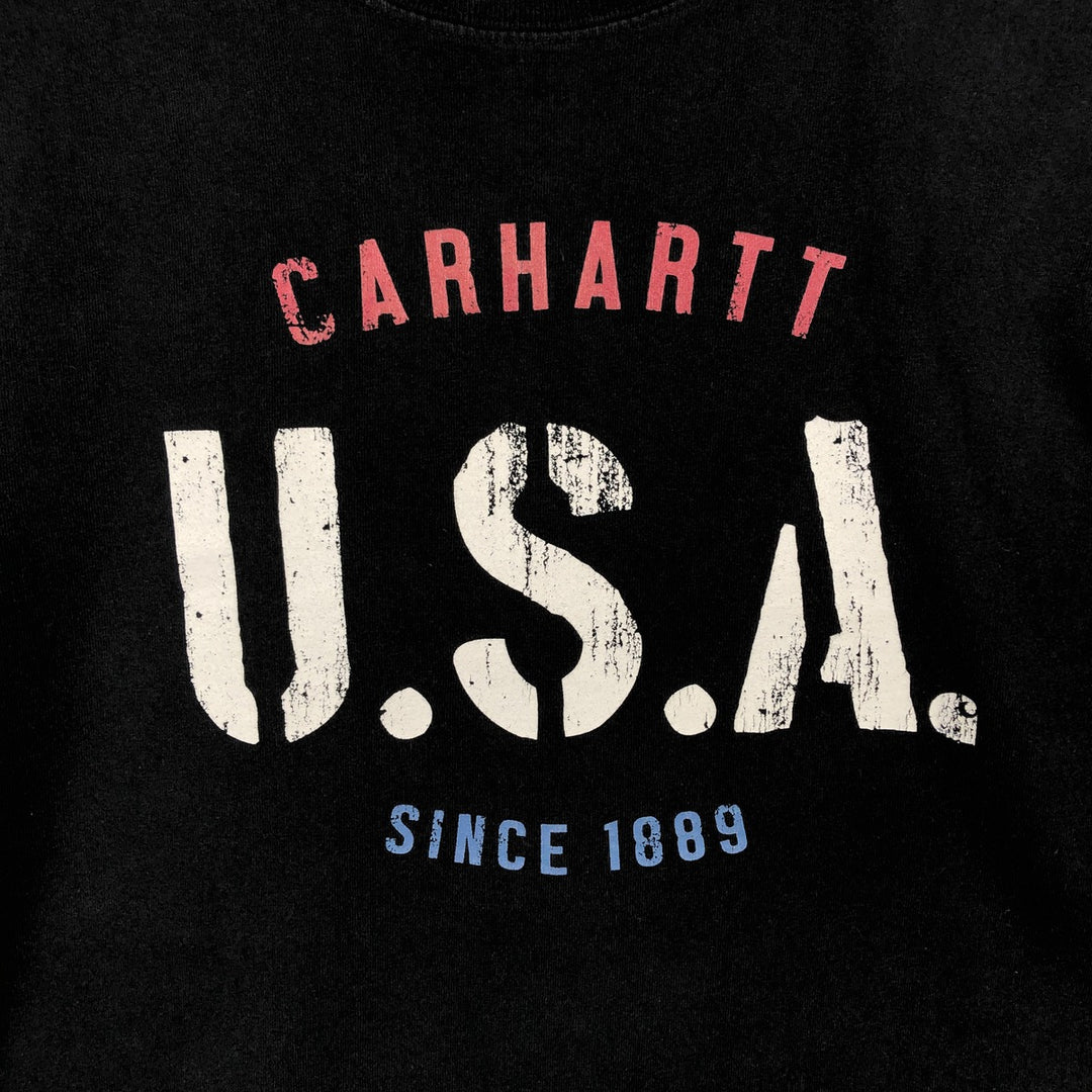Carhartt Relaxed Fit Short-Sleeve Printed T-Shirt, Made in USA, Men's Size XL (approx.) unclear black type Vintage Second Hand