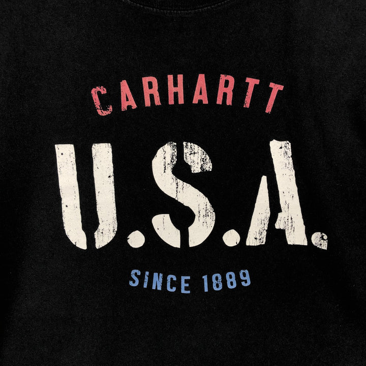 Carhartt Relaxed Fit Short-Sleeve Printed T-Shirt, Made in USA, Men's Size XL (approx.) unclear black type Vintage Second Hand