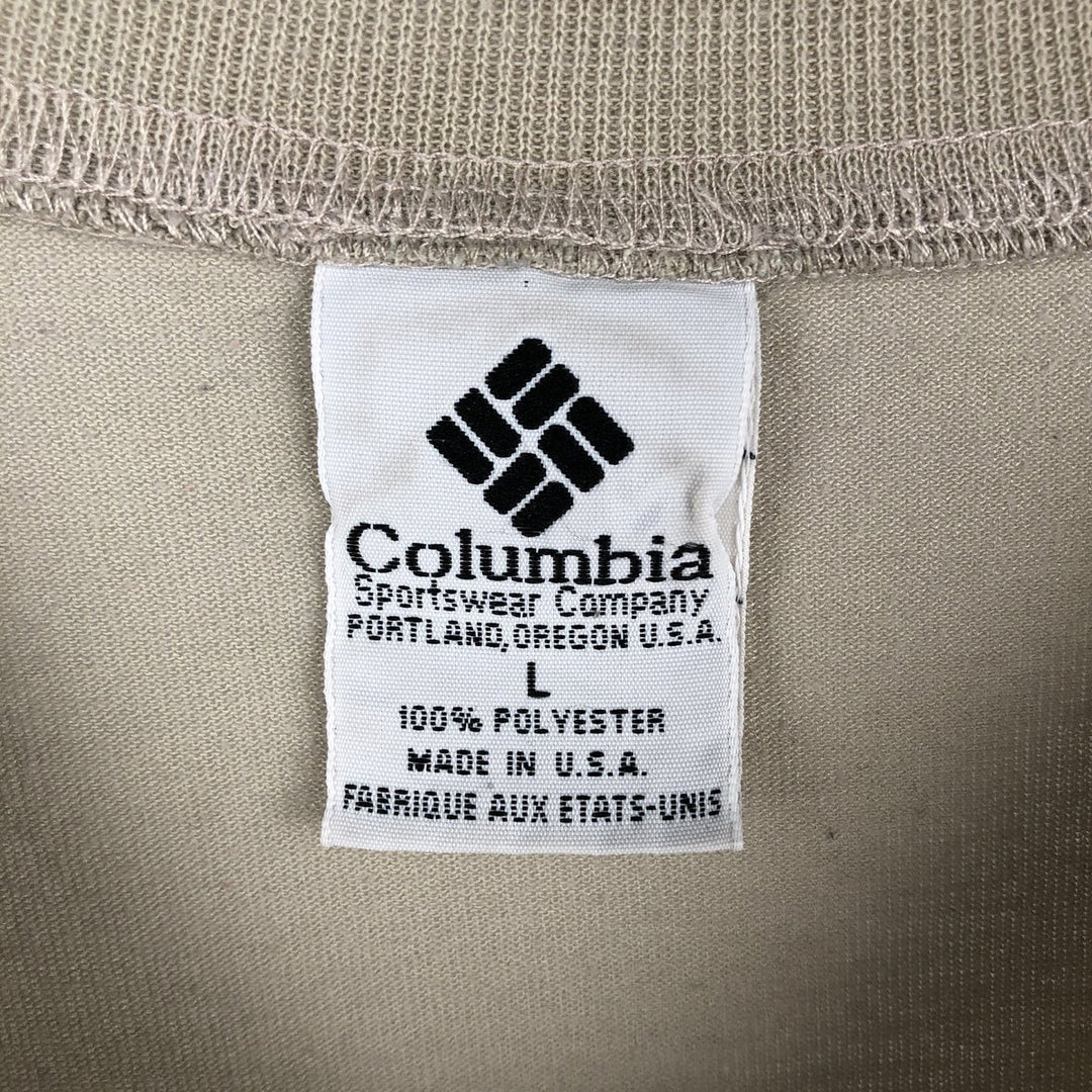 90'S Columbia Short-Sleeve Printed T-Shirt, Made in USA, Men's Size L (Equivalent), Vintage polyester gray type Vintage Second Hand