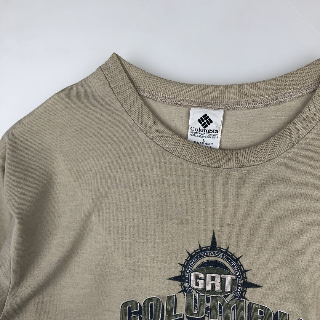 90'S Columbia Short-Sleeve Printed T-Shirt, Made in USA, Men's Size L (Equivalent), Vintage polyester gray type Vintage Second Hand