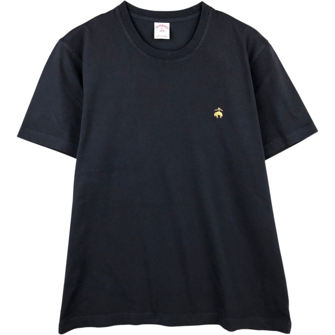 Brooks Brothers 1818 Short-Sleeve T-Shirt with One-Point Logo, Men's Size XL (approx.) cotton black type Vintage Second Hand
