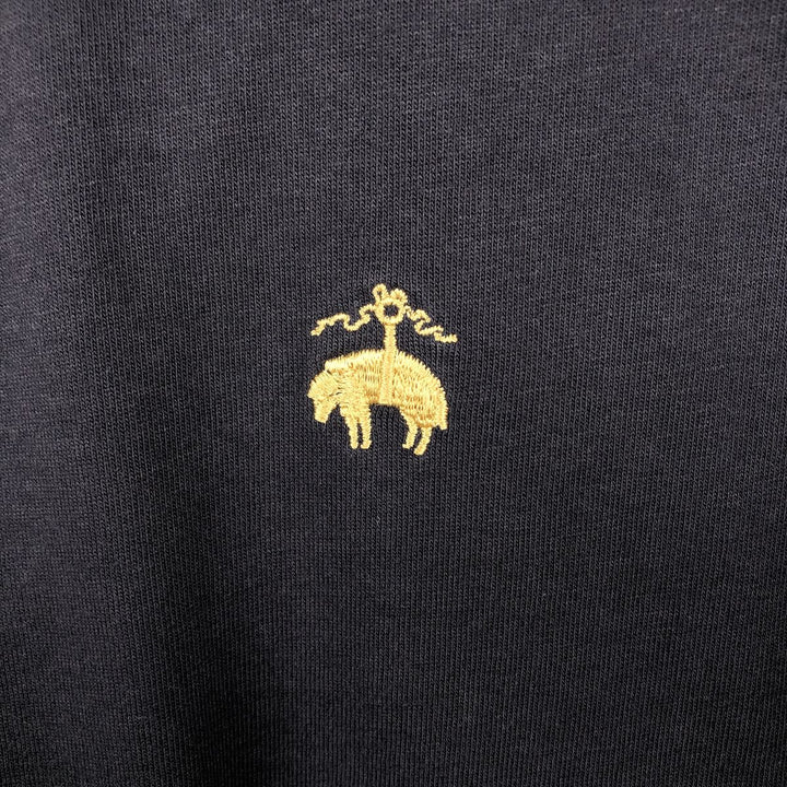 Brooks Brothers 1818 Short-Sleeve T-Shirt with One-Point Logo, Men's Size XL (approx.) cotton black type Vintage Second Hand