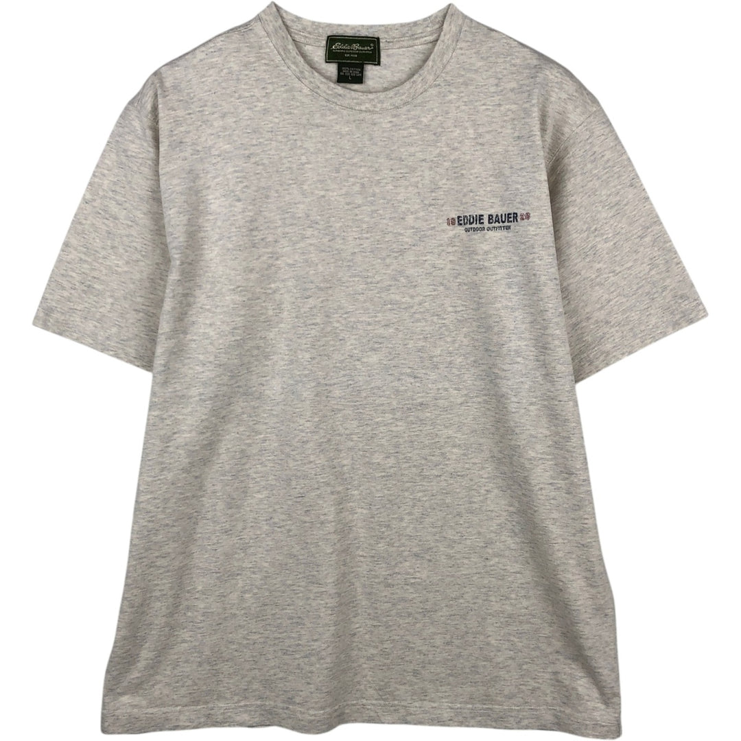 Eddie Bauer Short-Sleeve Printed T-Shirt, Men's Size L (approx.) cotton gray type Vintage Second Hand