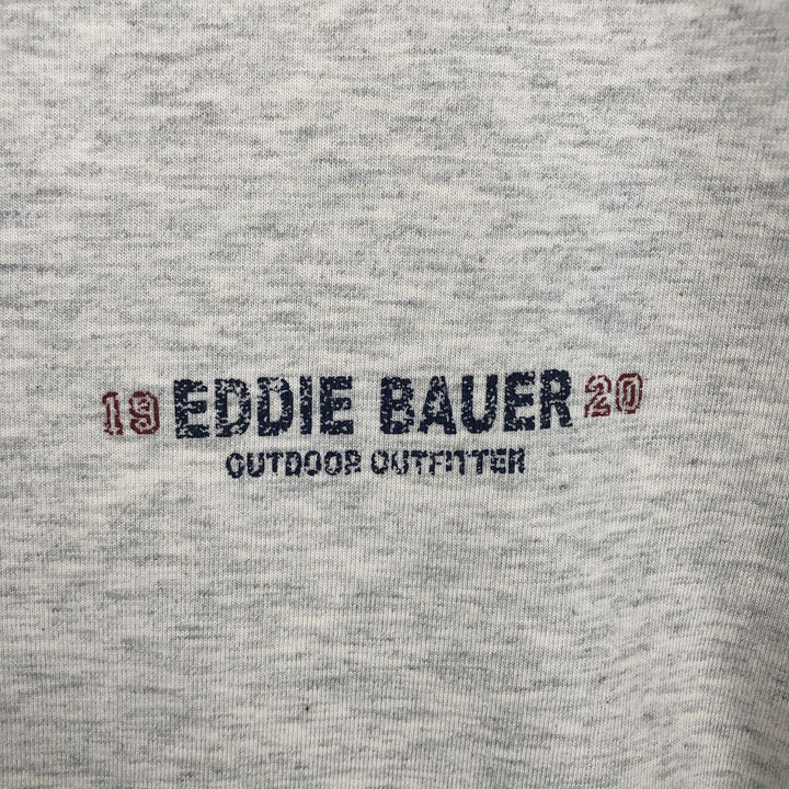Eddie Bauer Short-Sleeve Printed T-Shirt, Men's Size L (approx.) cotton gray type Vintage Second Hand