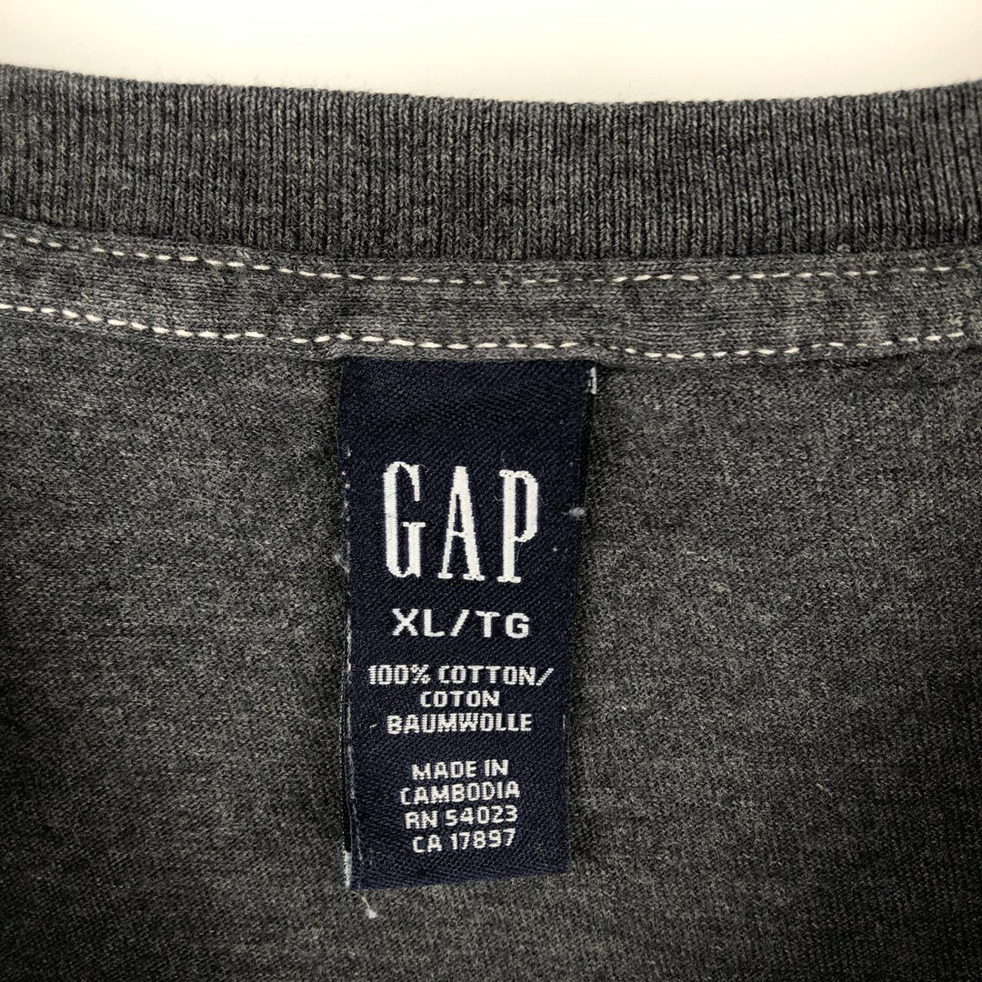 GAP Short-Sleeve T-Shirt, Men's Size XL cotton Charcoal Vintage Second Hand