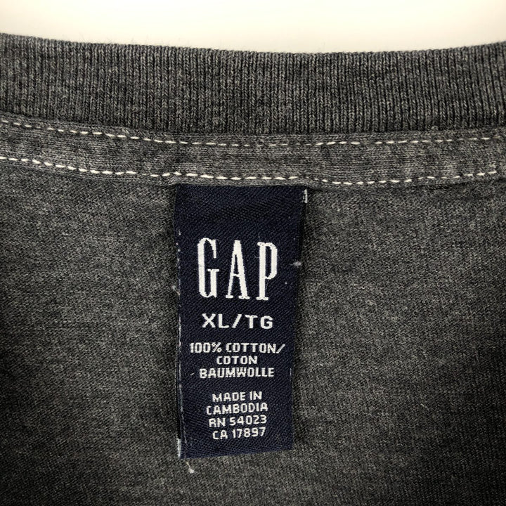 GAP Short-Sleeve T-Shirt, Men's Size XL cotton Charcoal Vintage Second Hand