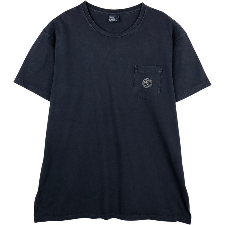 Ralph Lauren POLO by Ralph Lauren short-sleeved logo T-shirt, men's size XL cotton navy blue type Vintage Second Hand