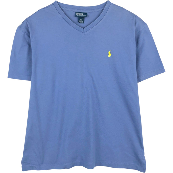 Ralph Lauren POLO by Ralph Lauren Short-Sleeve V-Neck T-Shirt, Men's Size L (approx.) cotton blue type Vintage Second Hand