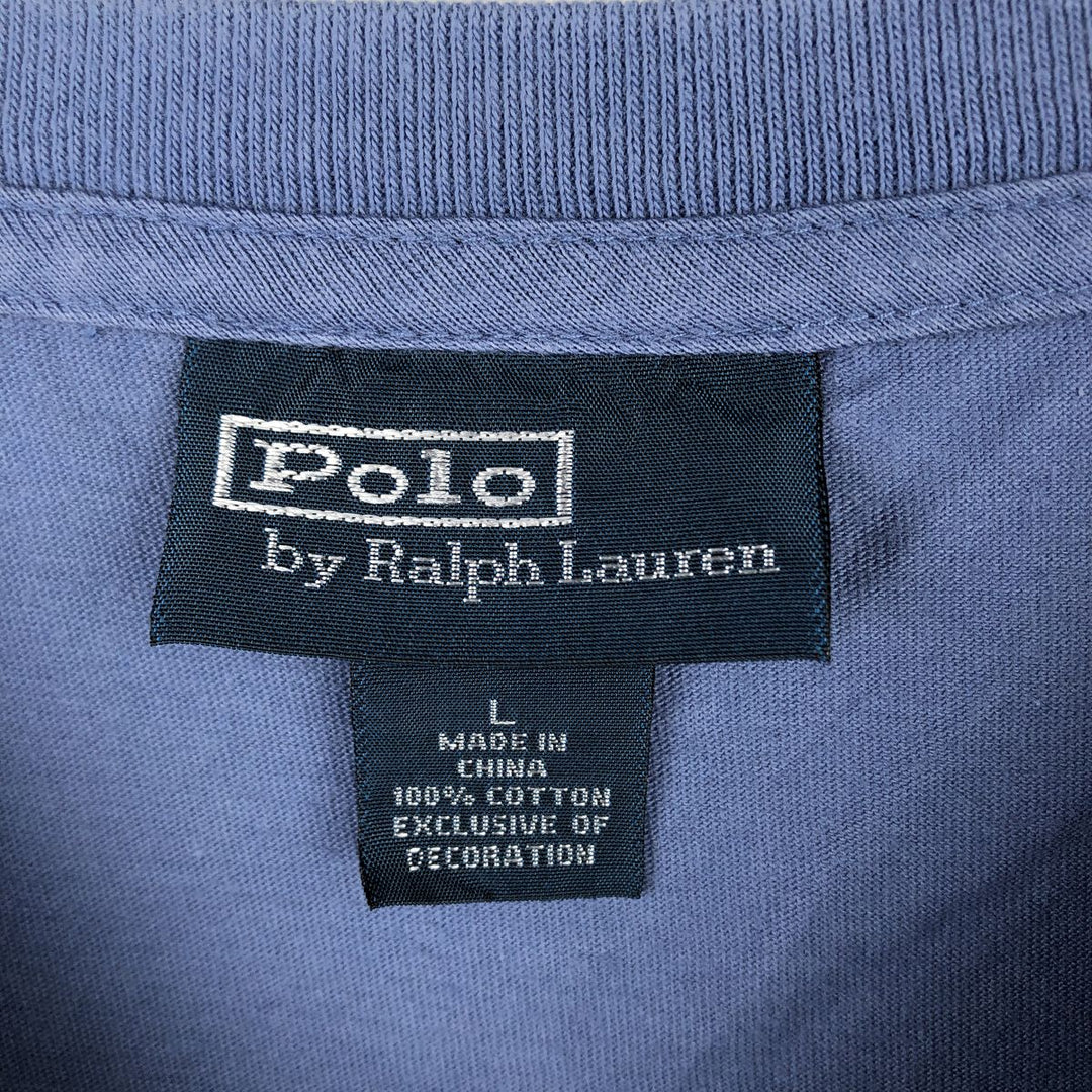 Ralph Lauren POLO by Ralph Lauren Short-Sleeve V-Neck T-Shirt, Men's Size L (approx.) cotton blue type Vintage Second Hand