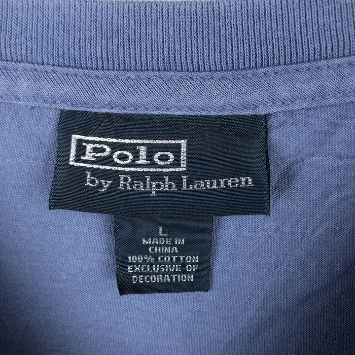 Ralph Lauren POLO by Ralph Lauren Short-Sleeve V-Neck T-Shirt, Men's Size L (approx.) cotton blue type Vintage Second Hand