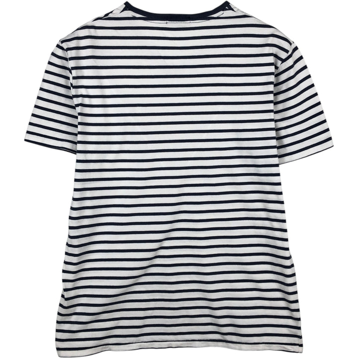 Ralph Lauren POLO RALPH LAUREN CUSTOM SLIM FIT V-neck Short-sleeve Striped T-shirt (Men's size L equivalent) unclear navy blue type Vintage Second Hand