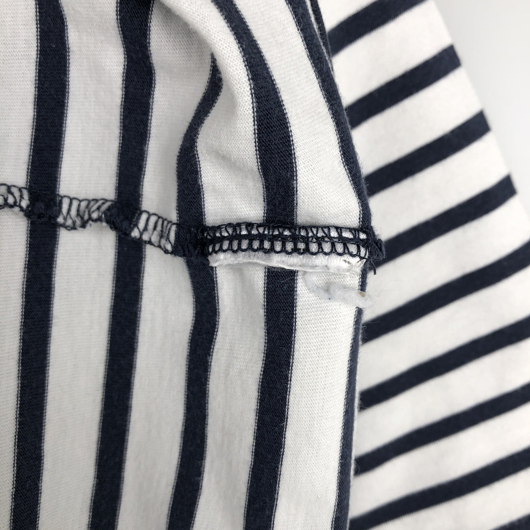 Ralph Lauren POLO RALPH LAUREN CUSTOM SLIM FIT V-neck Short-sleeve Striped T-shirt (Men's size L equivalent) unclear navy blue type Vintage Second Hand