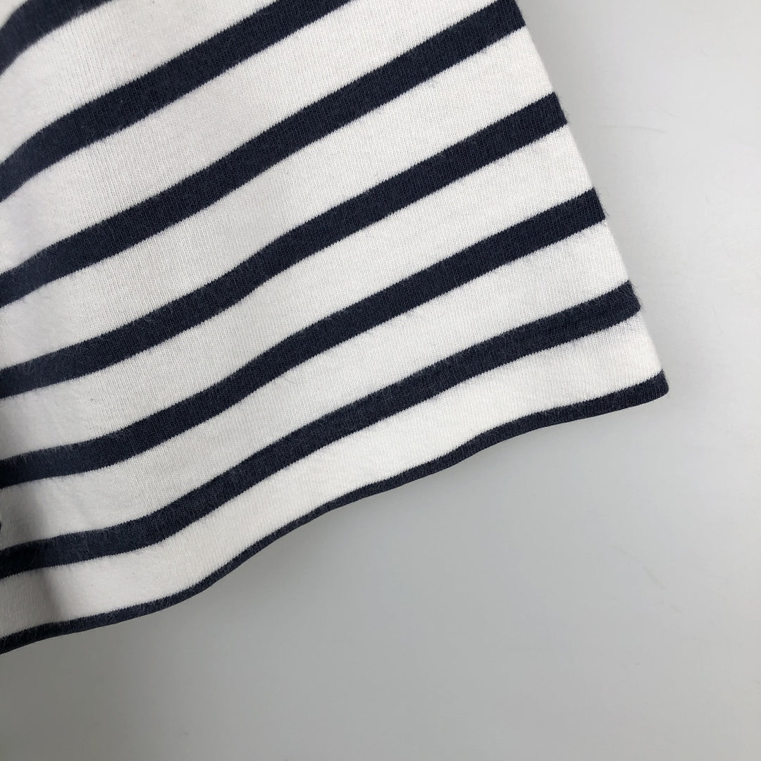 Ralph Lauren POLO RALPH LAUREN CUSTOM SLIM FIT V-neck Short-sleeve Striped T-shirt (Men's size L equivalent) unclear navy blue type Vintage Second Hand