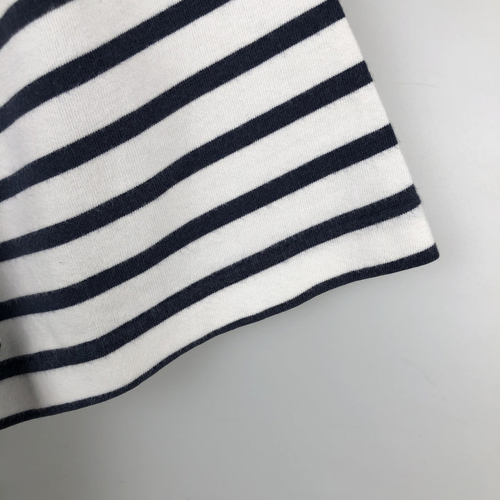 Ralph Lauren POLO RALPH LAUREN CUSTOM SLIM FIT V-neck Short-sleeve Striped T-shirt (Men's size L equivalent) unclear navy blue type Vintage Second Hand