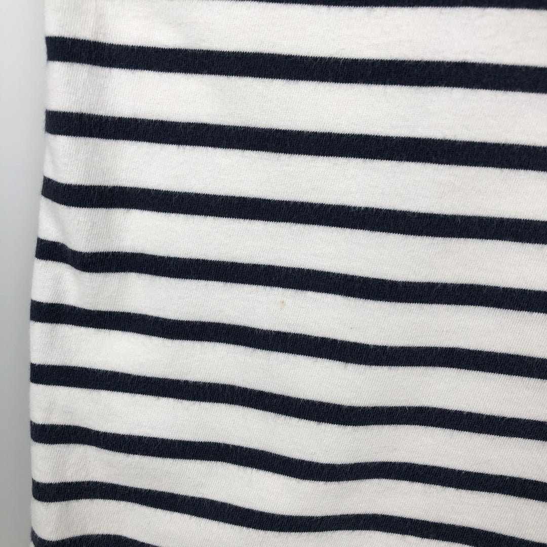 Ralph Lauren POLO RALPH LAUREN CUSTOM SLIM FIT V-neck Short-sleeve Striped T-shirt (Men's size L equivalent) unclear navy blue type Vintage Second Hand
