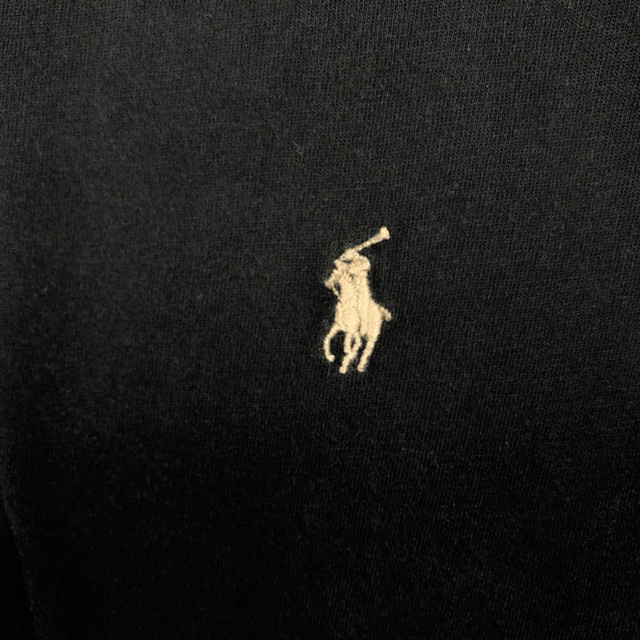 Ralph Lauren POLO by Ralph Lauren short sleeve one point logo T-shirt men's L size cotton black type Vintage Second Hand