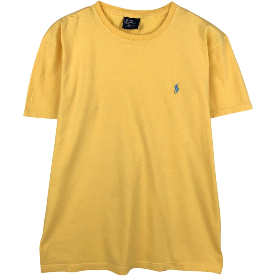 Ralph Lauren POLO by Ralph Lauren Short-Sleeve T-Shirt with One-Point Logo Pocket, Men's Size S (approx.) cotton lemon yellow Vintage Second Hand