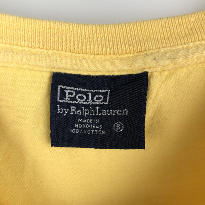 Ralph Lauren POLO by Ralph Lauren Short-Sleeve T-Shirt with One-Point Logo Pocket, Men's Size S (approx.) cotton lemon yellow Vintage Second Hand