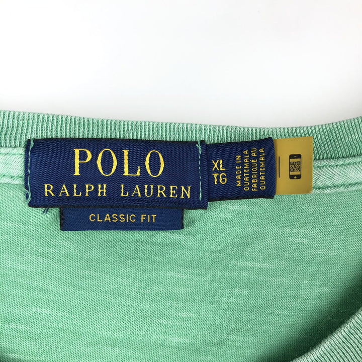 Ralph Lauren POLO RALPH LAUREN CLASSIC FIT Big Pony Short-Sleeve Print T-Shirt (Men's XL equivalent) cotton Emerald green Vintage Second Hand