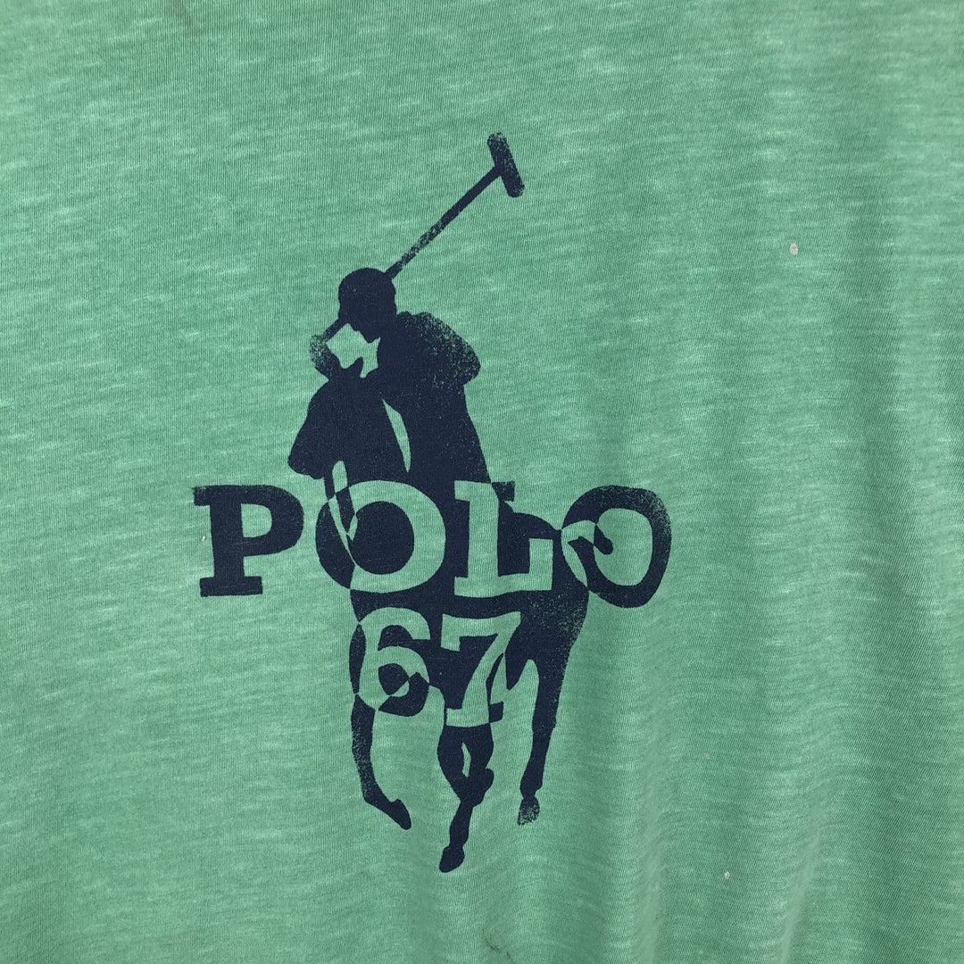 Ralph Lauren POLO RALPH LAUREN CLASSIC FIT Big Pony Short-Sleeve Print T-Shirt (Men's XL equivalent) cotton Emerald green Vintage Second Hand