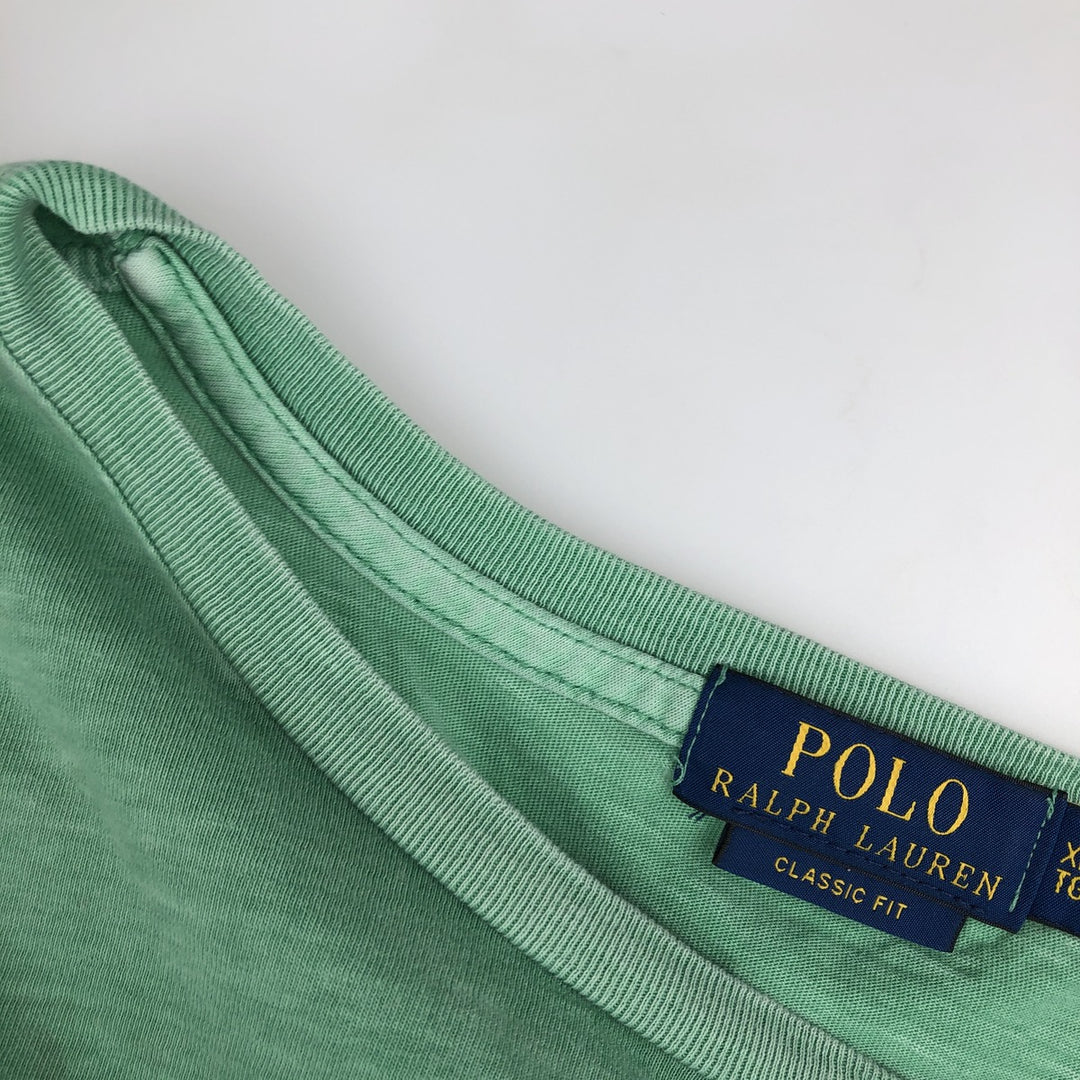 Ralph Lauren POLO RALPH LAUREN CLASSIC FIT Big Pony Short-Sleeve Print T-Shirt (Men's XL equivalent) cotton Emerald green Vintage Second Hand