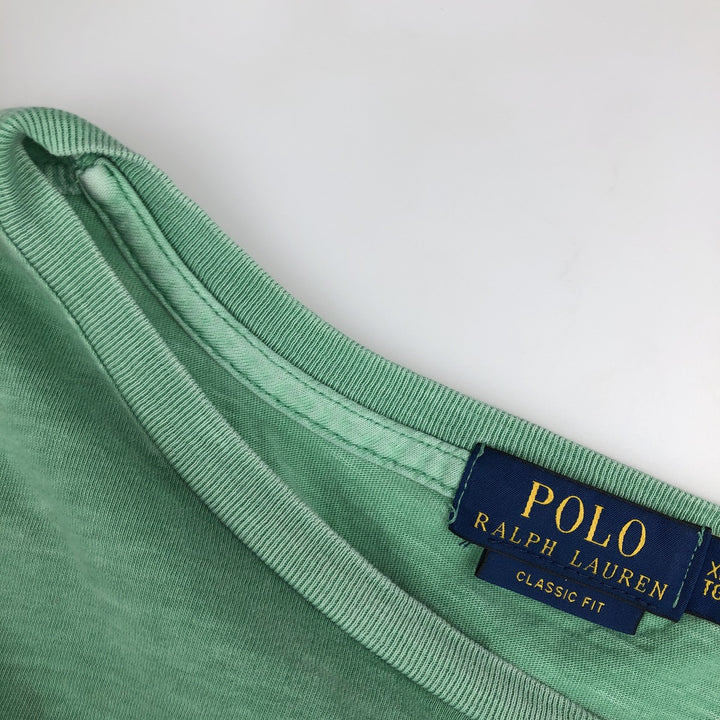 Ralph Lauren POLO RALPH LAUREN CLASSIC FIT Big Pony Short-Sleeve Print T-Shirt (Men's XL equivalent) cotton Emerald green Vintage Second Hand