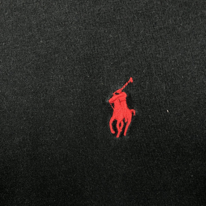 Ralph Lauren POLO by Ralph Lauren Short-Sleeve T-Shirt with One-Point Logo, Men's Size XL (approx.) cotton black type Vintage Second Hand