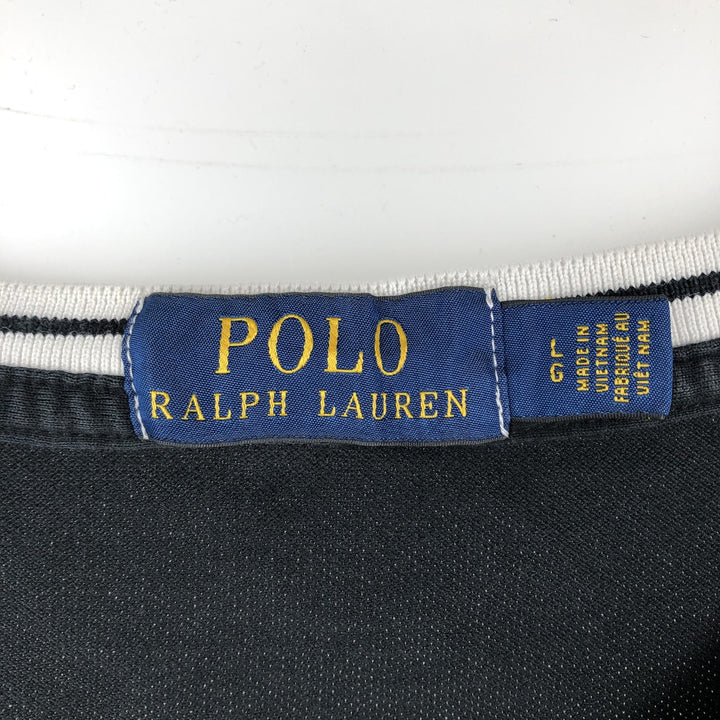 Ralph Lauren POLO RALPH LAUREN Pique short sleeve one point logo T-shirt Men's L size cotton black type Vintage Second Hand