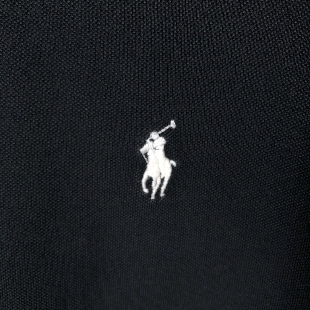 Ralph Lauren POLO RALPH LAUREN Pique short sleeve one point logo T-shirt Men's L size cotton black type Vintage Second Hand