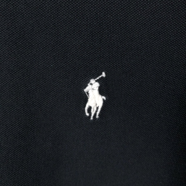 Ralph Lauren POLO RALPH LAUREN Pique short sleeve one point logo T-shirt Men's L size cotton black type Vintage Second Hand