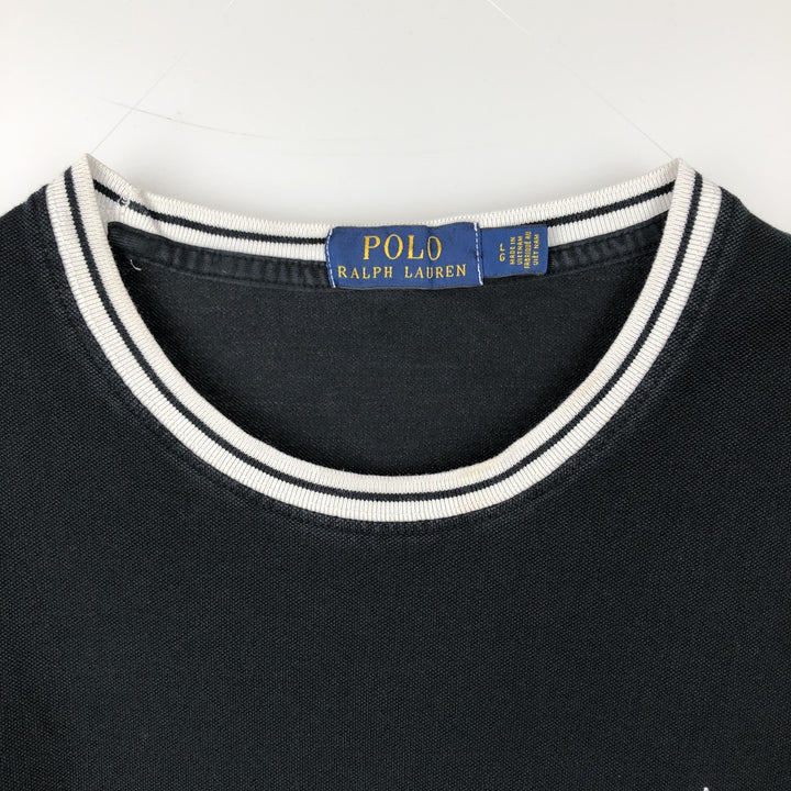 Ralph Lauren POLO RALPH LAUREN Pique short sleeve one point logo T-shirt Men's L size cotton black type Vintage Second Hand