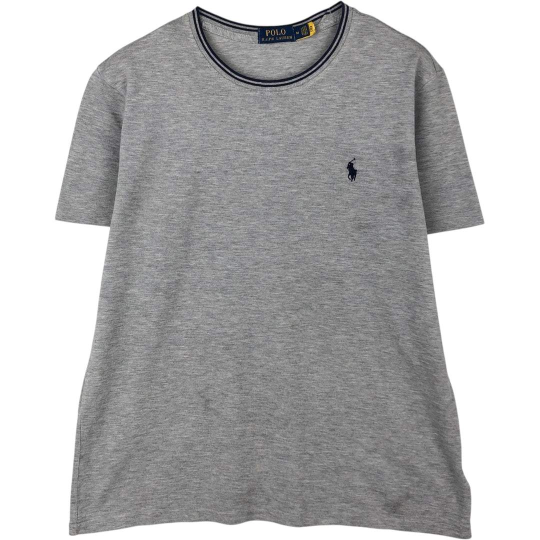 Ralph Lauren POLO RALPH LAUREN Pique short sleeve one point logo T-shirt Men's M size cotton gray type Vintage Second Hand