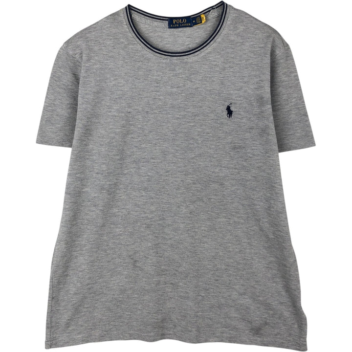 Ralph Lauren POLO RALPH LAUREN Pique short sleeve one point logo T-shirt Men's M size cotton gray type Vintage Second Hand