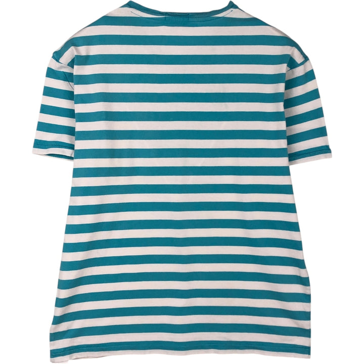 Ralph Lauren POLO RALPH LAUREN CLASSIC FIT Striped Pattern V-Neck Short-Sleeve Pocket T-Shirt (Men's Size S) cotton Blue type light blue Vintage Second Hand