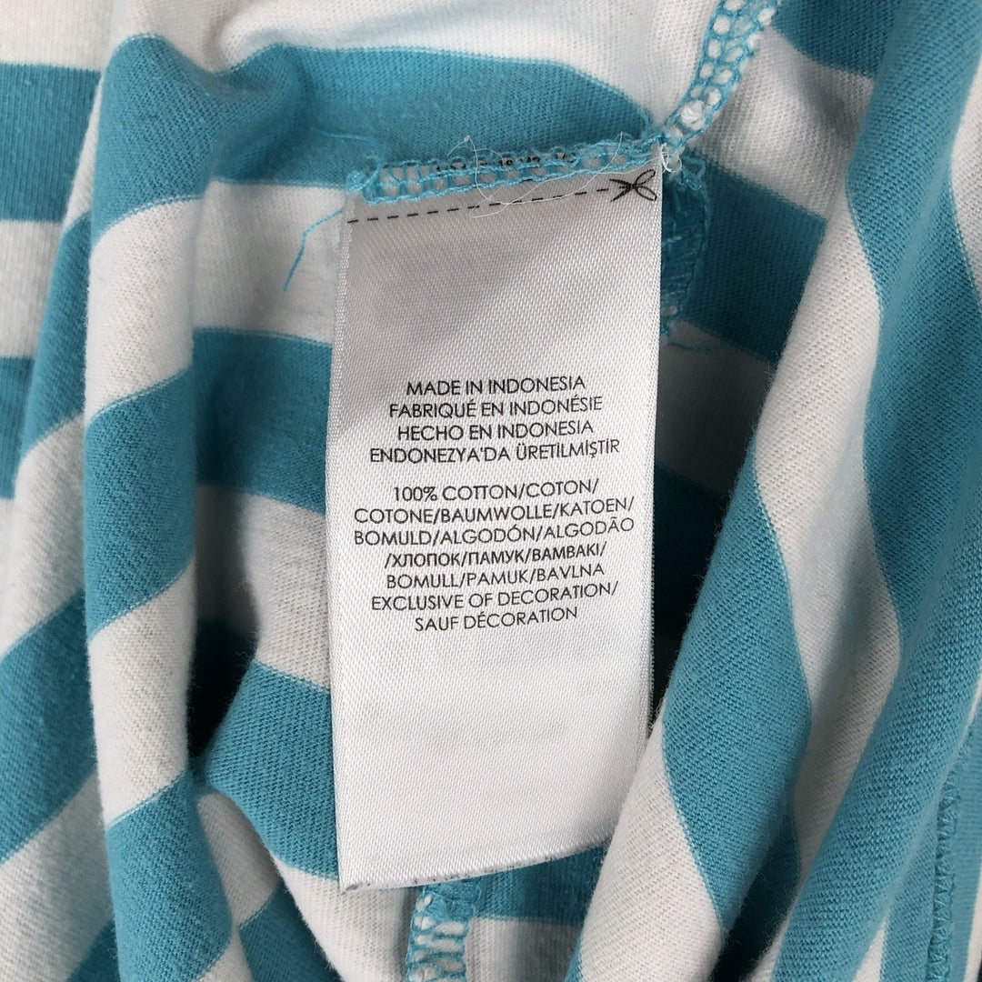 Ralph Lauren POLO RALPH LAUREN CLASSIC FIT Striped Pattern V-Neck Short-Sleeve Pocket T-Shirt (Men's Size S) cotton Blue type light blue Vintage Second Hand