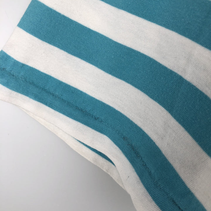 Ralph Lauren POLO RALPH LAUREN CLASSIC FIT Striped Pattern V-Neck Short-Sleeve Pocket T-Shirt (Men's Size S) cotton Blue type light blue Vintage Second Hand