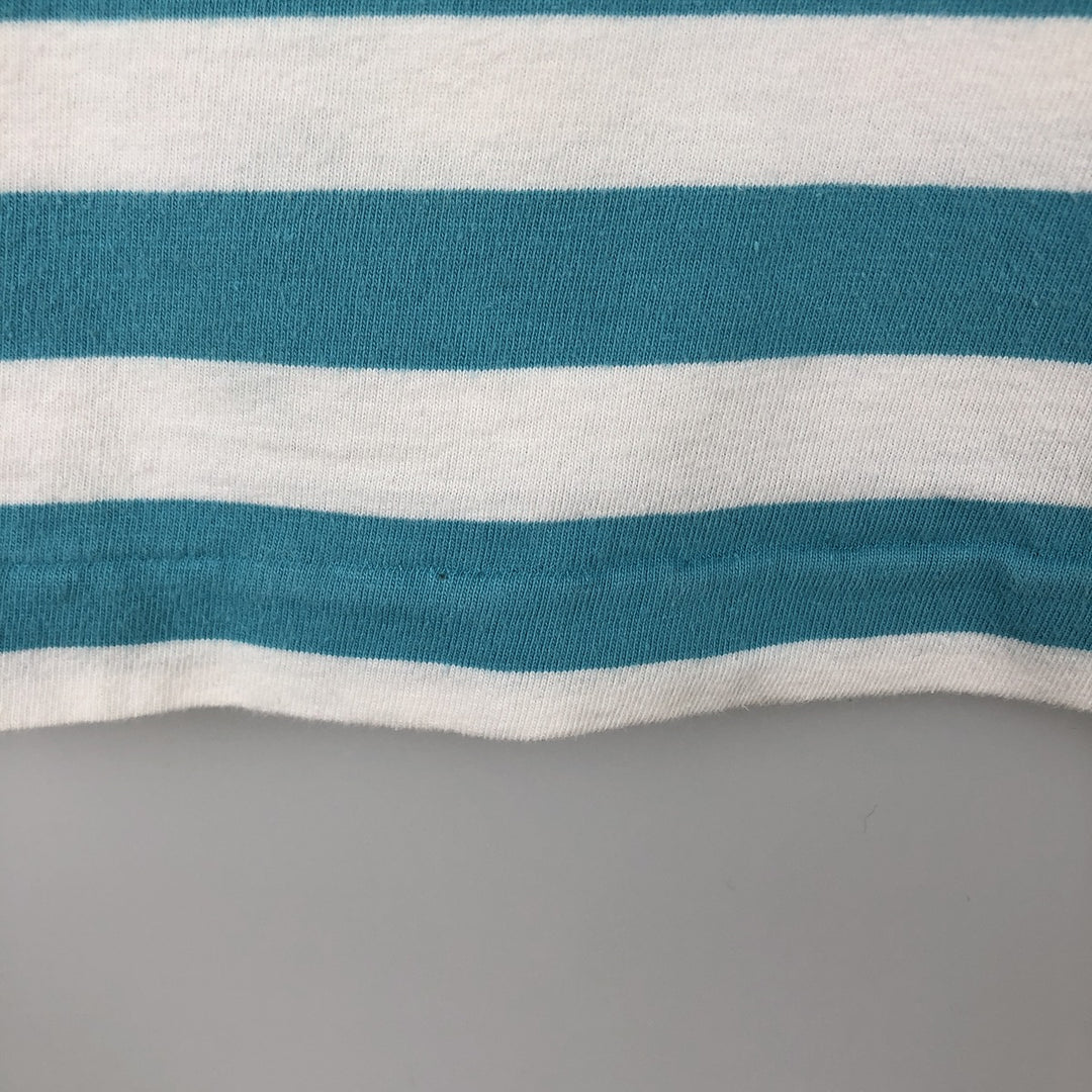 Ralph Lauren POLO RALPH LAUREN CLASSIC FIT Striped Pattern V-Neck Short-Sleeve Pocket T-Shirt (Men's Size S) cotton Blue type light blue Vintage Second Hand