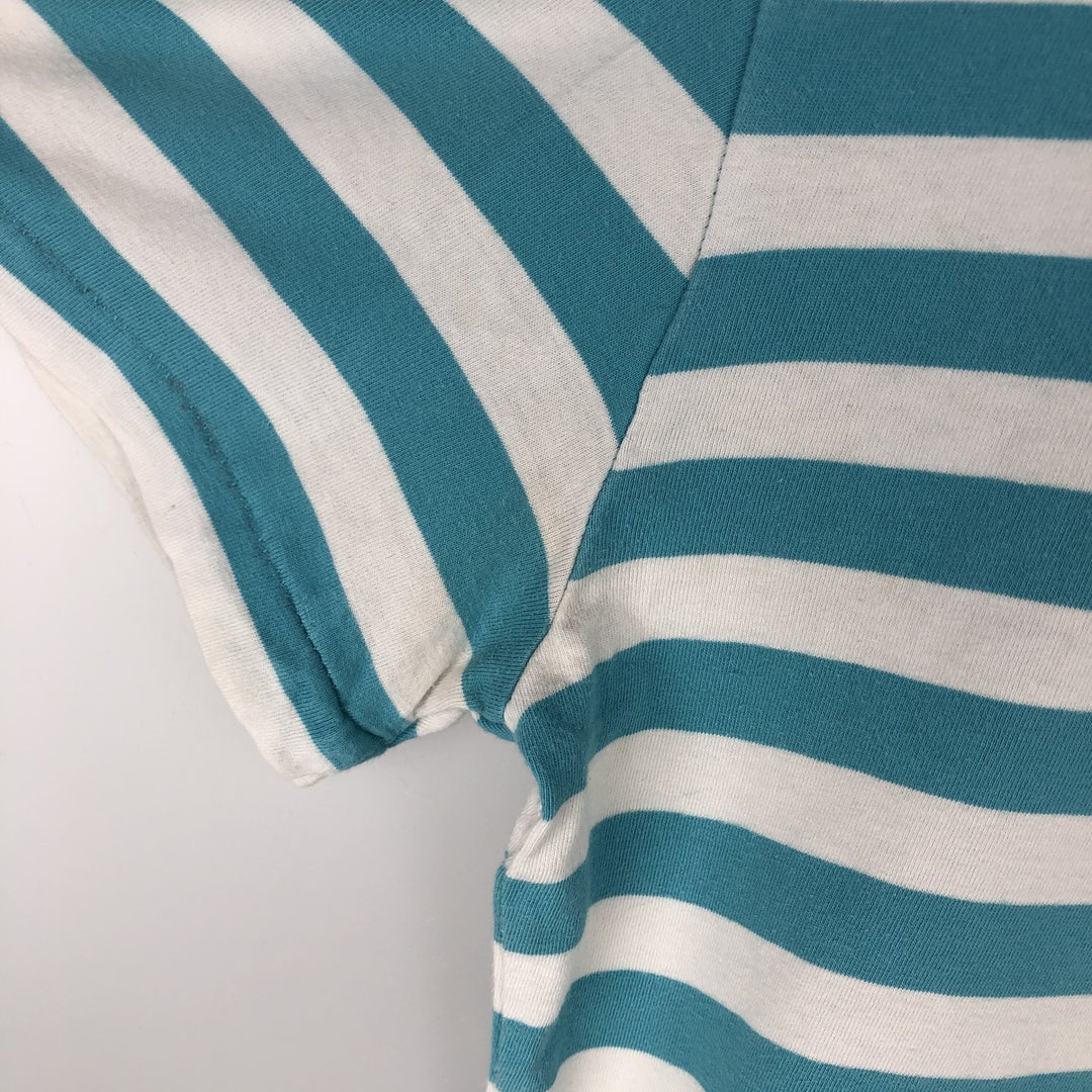 Ralph Lauren POLO RALPH LAUREN CLASSIC FIT Striped Pattern V-Neck Short-Sleeve Pocket T-Shirt (Men's Size S) cotton Blue type light blue Vintage Second Hand