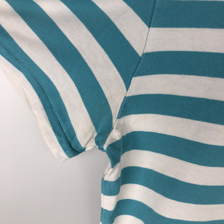 Ralph Lauren POLO RALPH LAUREN CLASSIC FIT Striped Pattern V-Neck Short-Sleeve Pocket T-Shirt (Men's Size S) cotton Blue type light blue Vintage Second Hand