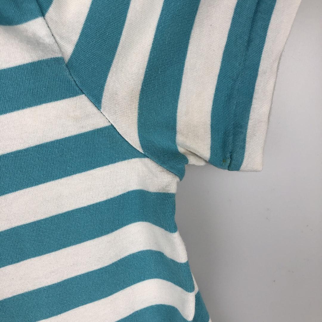 Ralph Lauren POLO RALPH LAUREN CLASSIC FIT Striped Pattern V-Neck Short-Sleeve Pocket T-Shirt (Men's Size S) cotton Blue type light blue Vintage Second Hand