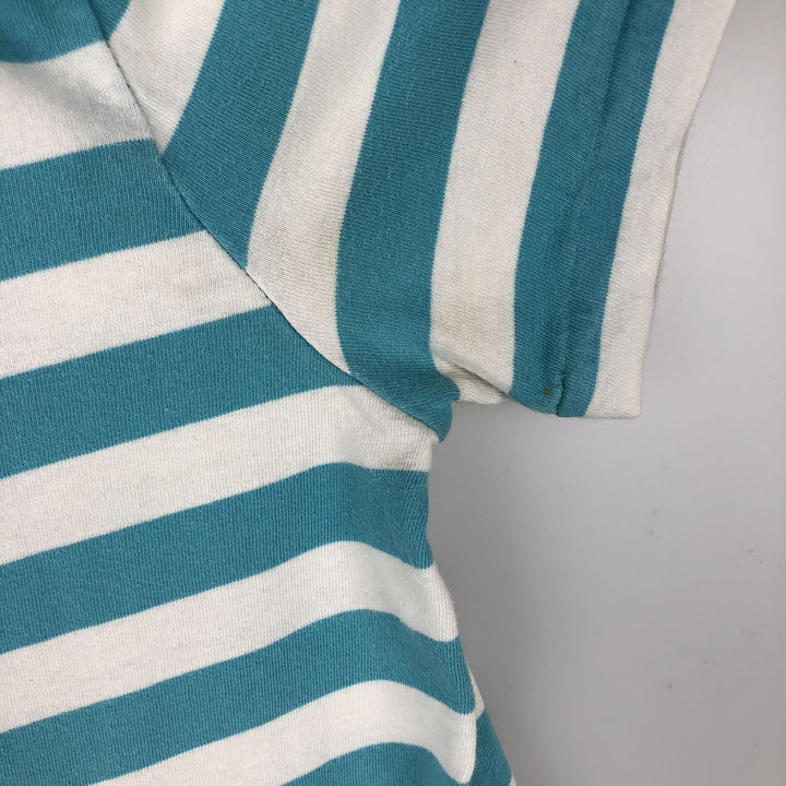 Ralph Lauren POLO RALPH LAUREN CLASSIC FIT Striped Pattern V-Neck Short-Sleeve Pocket T-Shirt (Men's Size S) cotton Blue type light blue Vintage Second Hand