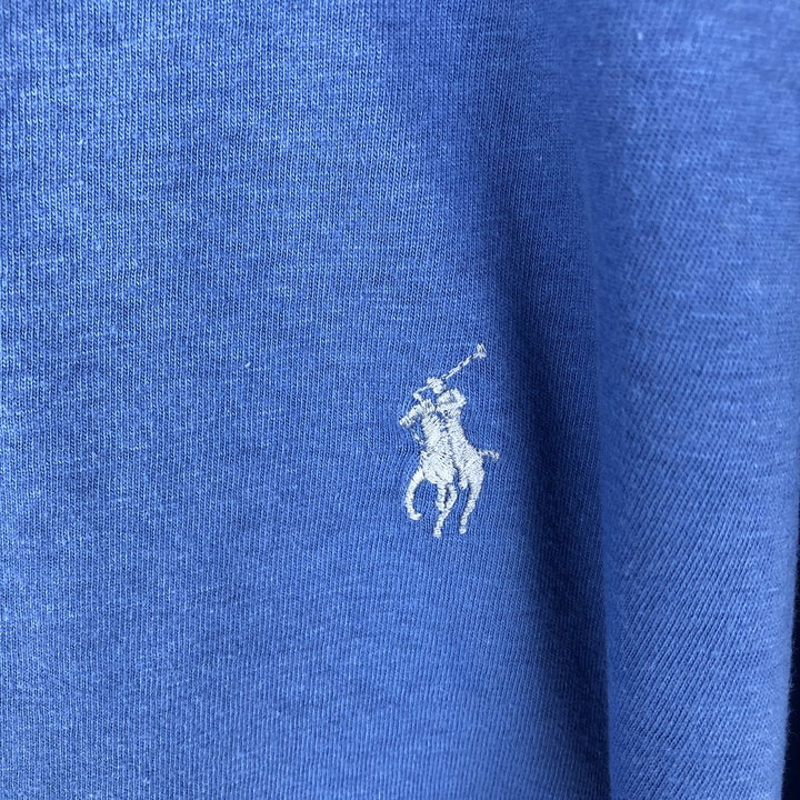 Ralph Lauren POLO by Ralph Lauren Short-Sleeve T-Shirt with One-Point Logo, Men's Size XL (approx.) cotton blue type Vintage Second Hand