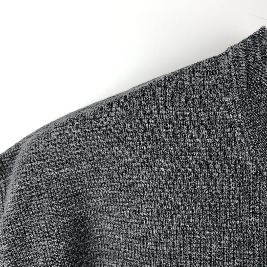 Ralph Lauren POLO RALPH LAUREN Thermal Waffle Short-Sleeve T-Shirt with One-Point Logo, Men's Size XL (approx.) cotton gray type Vintage Second Hand