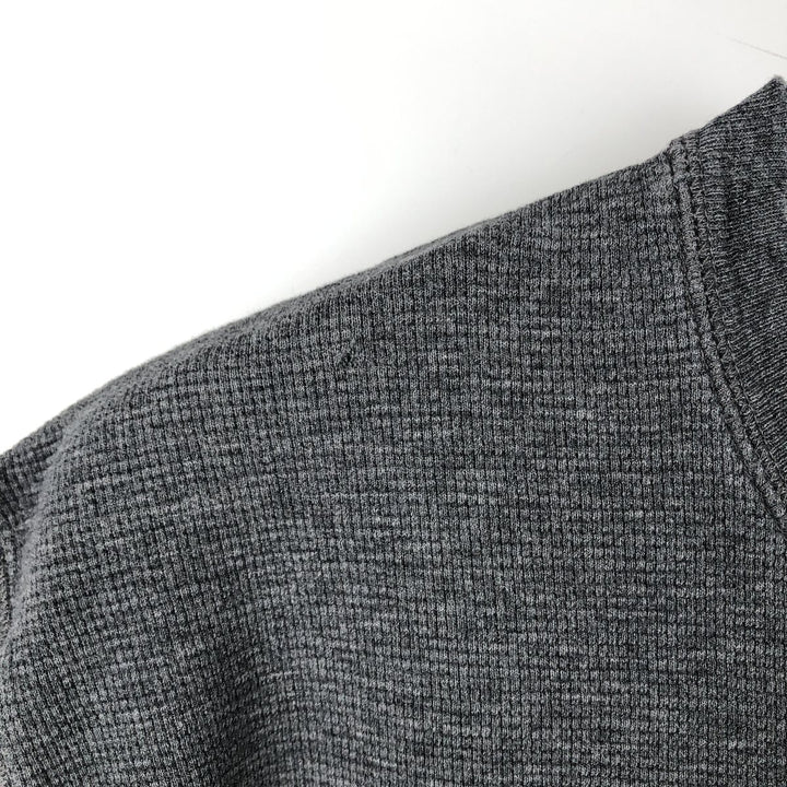 Ralph Lauren POLO RALPH LAUREN Thermal Waffle Short-Sleeve T-Shirt with One-Point Logo, Men's Size XL (approx.) cotton gray type Vintage Second Hand