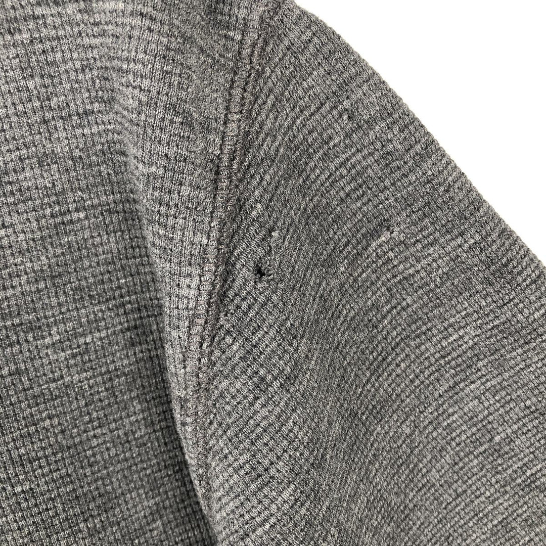 Ralph Lauren POLO RALPH LAUREN Thermal Waffle Short-Sleeve T-Shirt with One-Point Logo, Men's Size XL (approx.) cotton gray type Vintage Second Hand