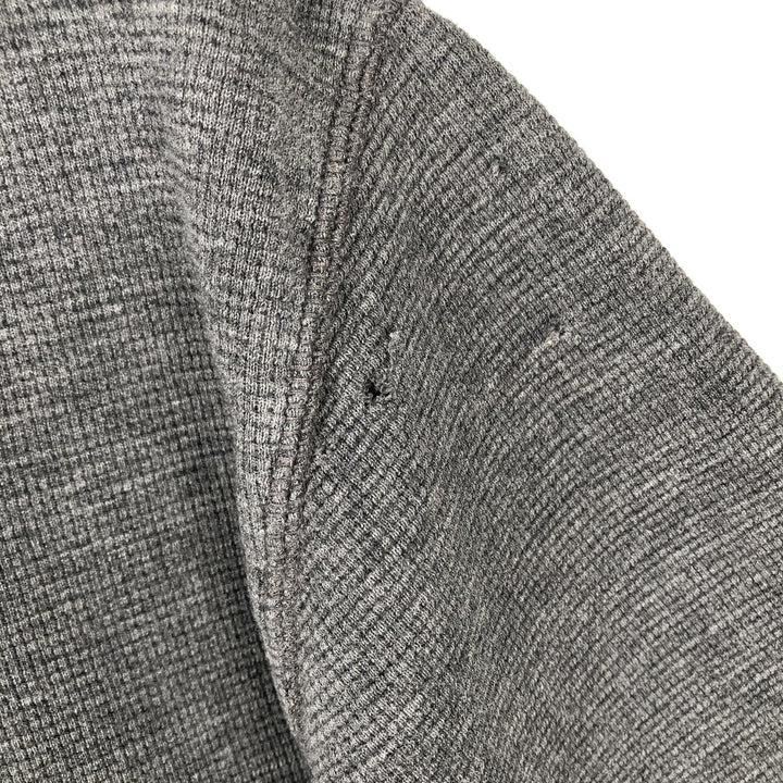 Ralph Lauren POLO RALPH LAUREN Thermal Waffle Short-Sleeve T-Shirt with One-Point Logo, Men's Size XL (approx.) cotton gray type Vintage Second Hand