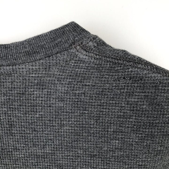 Ralph Lauren POLO RALPH LAUREN Thermal Waffle Short-Sleeve T-Shirt with One-Point Logo, Men's Size XL (approx.) cotton gray type Vintage Second Hand