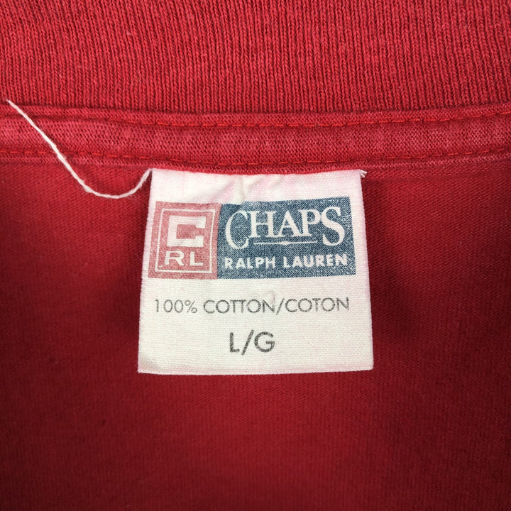 Ralph Lauren CHAPS short-sleeved logo t-shirt with American flag pattern, made in Canada, men's size L equivalent. cotton red type Vintage Second Hand